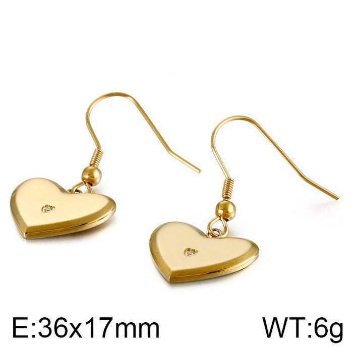 Simple Style Classic Style Heart Shape Titanium Steel Patchwork Bracelets Earrings Necklace