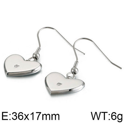 Simple Style Classic Style Heart Shape Titanium Steel Patchwork Bracelets Earrings Necklace