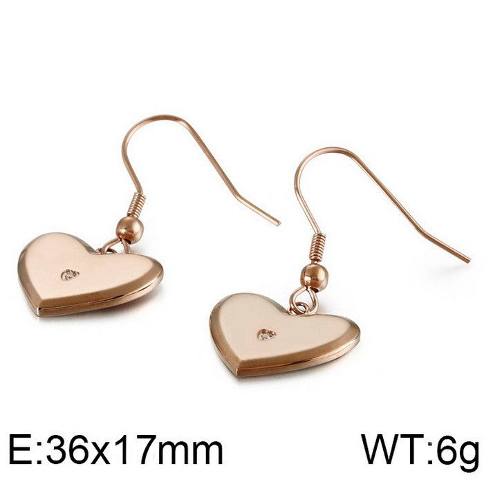 Simple Style Classic Style Heart Shape Titanium Steel Patchwork Bracelets Earrings Necklace