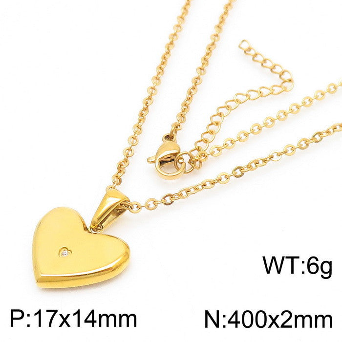 Simple Style Classic Style Heart Shape Titanium Steel Patchwork Bracelets Earrings Necklace