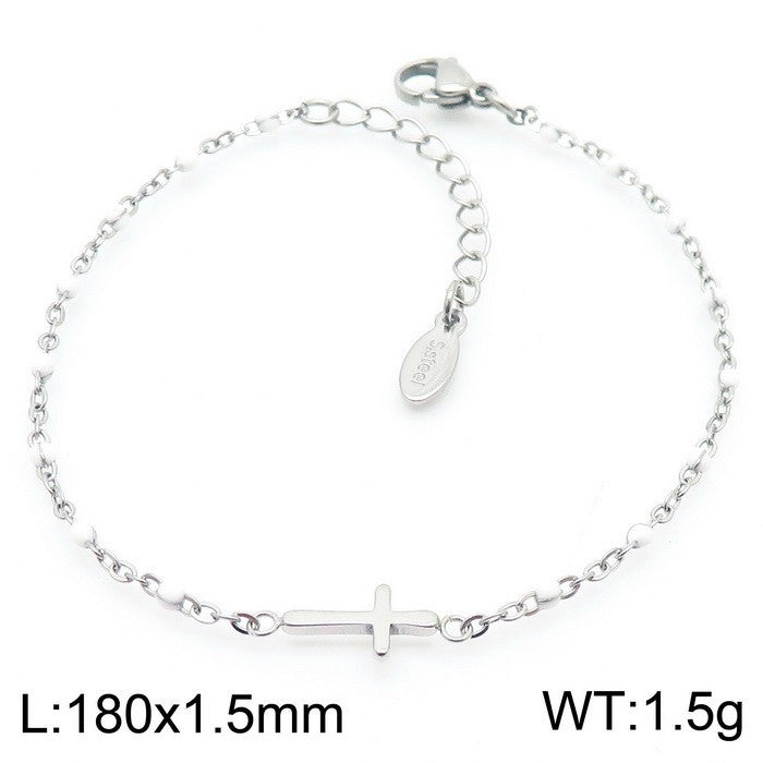 Simple Style Classic Style Cross Titanium Steel Plating Gold Plated Bracelets