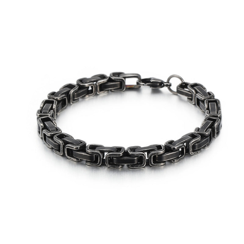 Punk Geometric Titanium Steel Men'S Bracelets