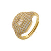 Retro Streetwear Square Copper Plating Inlay Zircon 18k Gold Plated Open Rings