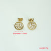 1 Pair Simple Style Football Plating Titanium Steel 18k Gold Plated Ear Studs