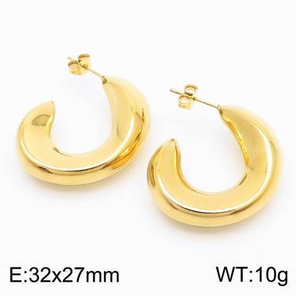 1 Pair Retro U Shape Geometric Plating Titanium Steel Earrings