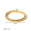 Retro Roman Style Circle Solid Color Stainless Steel Plating 18k Gold Plated Bangle