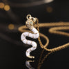 Vintage Style Snake Copper Plating Inlay Zircon Gold Plated Pendant Necklace