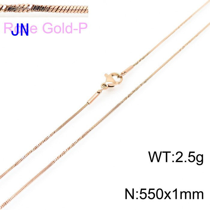 Wholesale Simple Style Solid Color Titanium Steel Chain Necklace