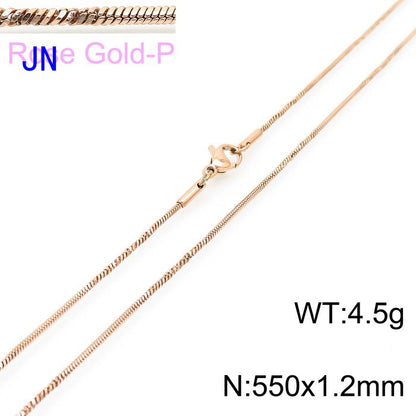 Wholesale Simple Style Solid Color Titanium Steel Chain Necklace