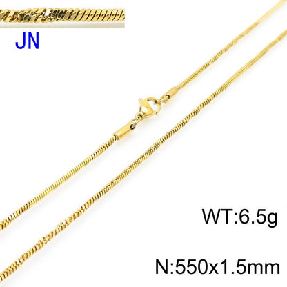 Wholesale Simple Style Solid Color Titanium Steel Chain Necklace