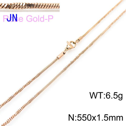 Wholesale Simple Style Solid Color Titanium Steel Chain Necklace