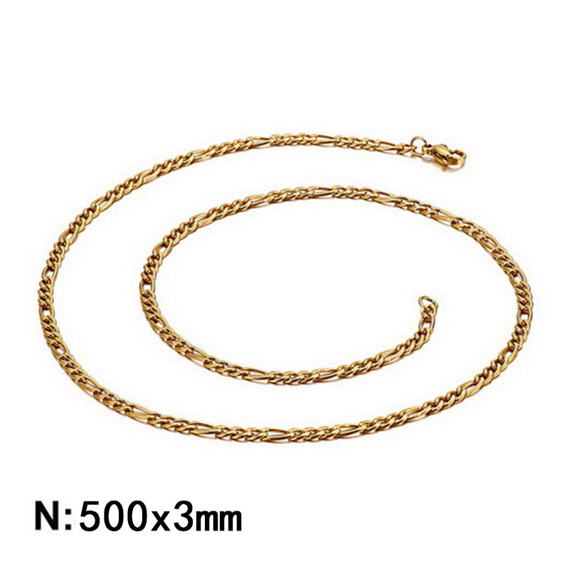 Wholesale Classic Style Solid Color Titanium Steel Chain Necklace