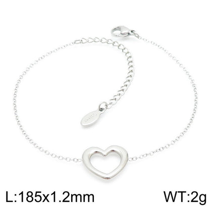 Basic Heart Shape Stainless Steel Titanium Steel Plating Jewelry Set