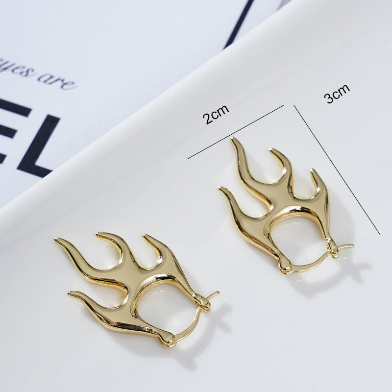 1 Pair Simple Style Flame Plating Copper Gold Plated Silver Plated Earrings