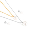 Lady Simple Style Solid Color Stainless Steel Earrings Necklace