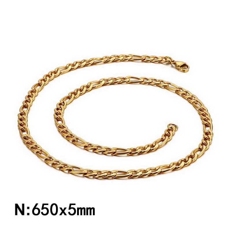 Wholesale Classic Style Solid Color Titanium Steel Chain Necklace