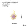 Simple Style Oval Water Droplets Heart Shape Stone Copper Plating Inlay Zircon 18k Gold Plated Charms