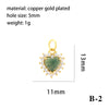 Simple Style Oval Water Droplets Heart Shape Stone Copper Plating Inlay Zircon 18k Gold Plated Charms