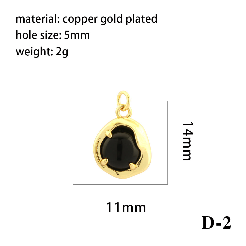 Simple Style Oval Water Droplets Heart Shape Stone Copper Plating Inlay Zircon 18k Gold Plated Charms