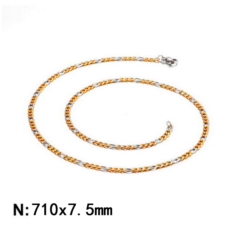 Wholesale Classic Style Solid Color Titanium Steel Chain Necklace