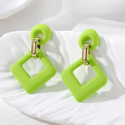 1 Pair Sweet Rhombus Resin Drop Earrings