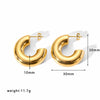 1 Pair Retro C Shape Polishing Plating Stainless Steel 18k Gold Plated Ear Cuffs