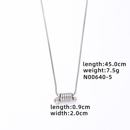 Modern Style Simple Style Cross Star Heart Shape Stainless Steel Titanium Steel Plating White Gold Plated Pendant Necklace