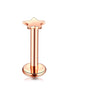 Fashion Star Heart Shape Stainless Steel Plating Zircon Lip Stud