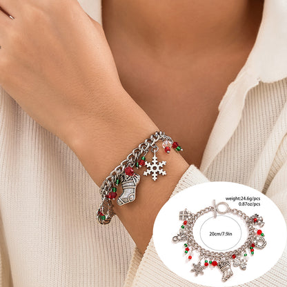 Cute Streetwear Letter Snowflake Soft Clay Christmas Women's Bracelets