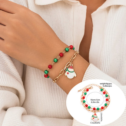 Cute Streetwear Letter Snowflake Soft Clay Christmas Women's Bracelets