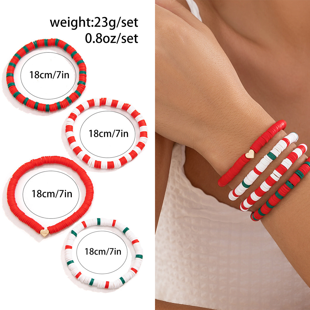 Cute Streetwear Letter Snowflake Soft Clay Christmas Women's Bracelets