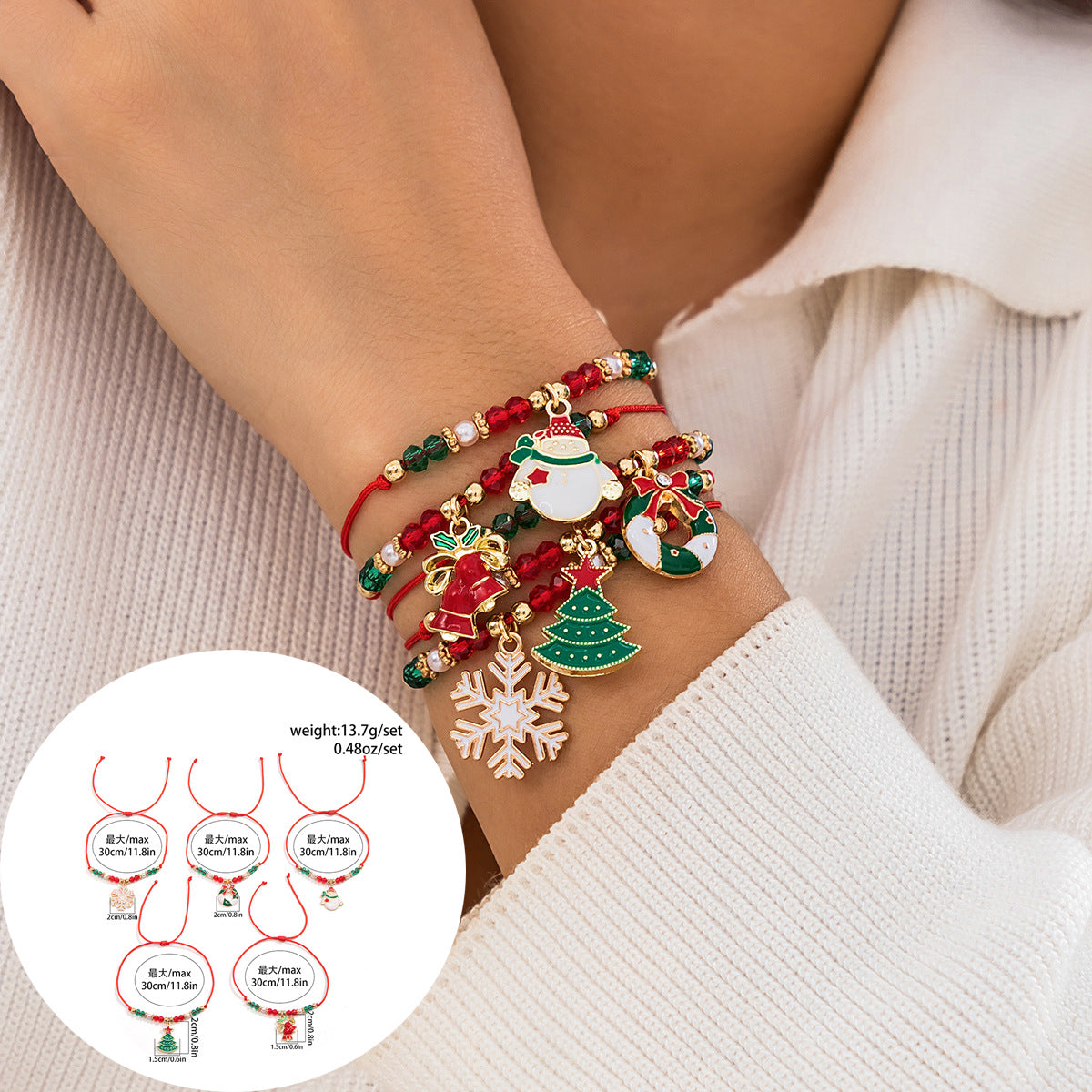 Cute Streetwear Letter Snowflake Soft Clay Christmas Women's Bracelets