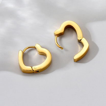 1 Pair Simple Style Classic Style Solid Color Plating Titanium Steel 18k Gold Plated Ear Studs