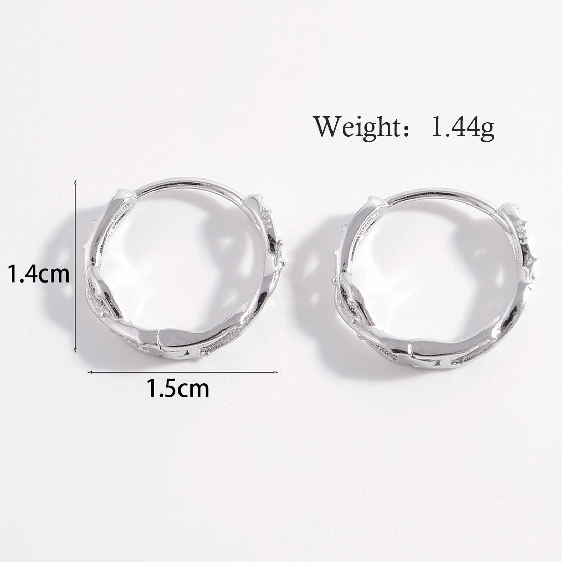 1 Pair Classic Style Commute Solid Color Plating Sterling Silver White Gold Plated Rhodium Plated Earrings