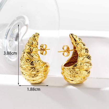 1 Pair Casual Simple Style Streetwear Water Droplets Copper Ear Studs