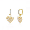 1 Pair Cute Sweet Heart Shape Butterfly Plating Inlay Copper Pearl Zircon 18k Gold Plated Drop Earrings