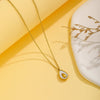 Wholesale Elegant Lady Heart Shape Butterfly Titanium Steel Plating 18k Gold Plated Pendant Necklace