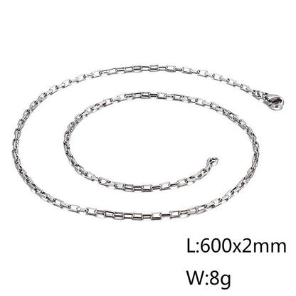 Wholesale Simple Style Solid Color Titanium Steel Plating Chain Gold Plated Necklace