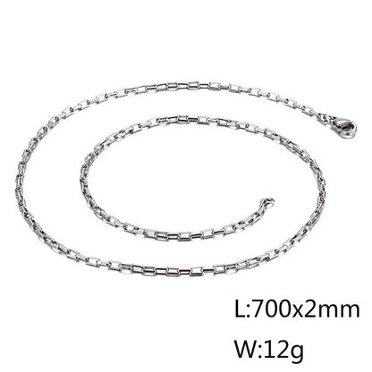 Wholesale Simple Style Solid Color Titanium Steel Plating Chain Gold Plated Necklace