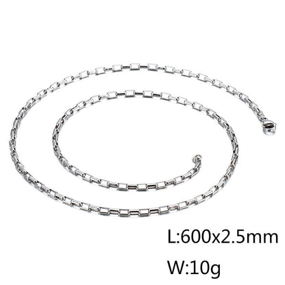 Wholesale Simple Style Solid Color Titanium Steel Plating Chain Gold Plated Necklace