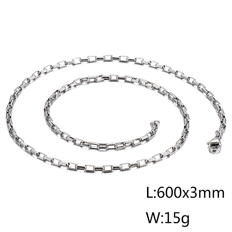 Wholesale Simple Style Solid Color Titanium Steel Plating Chain Gold Plated Necklace