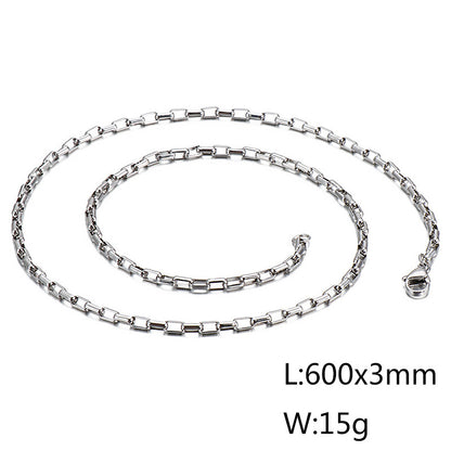 Wholesale Simple Style Solid Color Titanium Steel Plating Chain Gold Plated Necklace