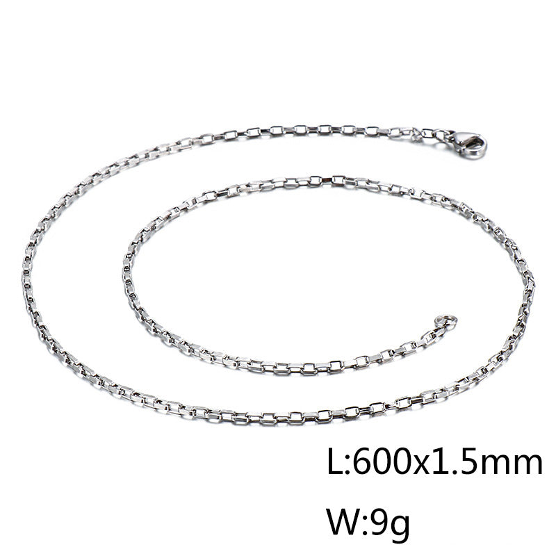 Wholesale Simple Style Solid Color Titanium Steel Plating Chain Gold Plated Necklace