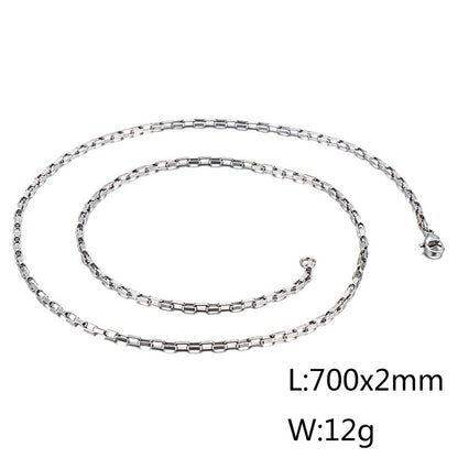 Wholesale Simple Style Solid Color Titanium Steel Plating Chain Gold Plated Necklace