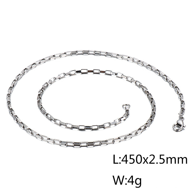 Wholesale Simple Style Solid Color Titanium Steel Plating Chain Gold Plated Necklace