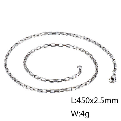 Wholesale Simple Style Solid Color Titanium Steel Plating Chain Gold Plated Necklace