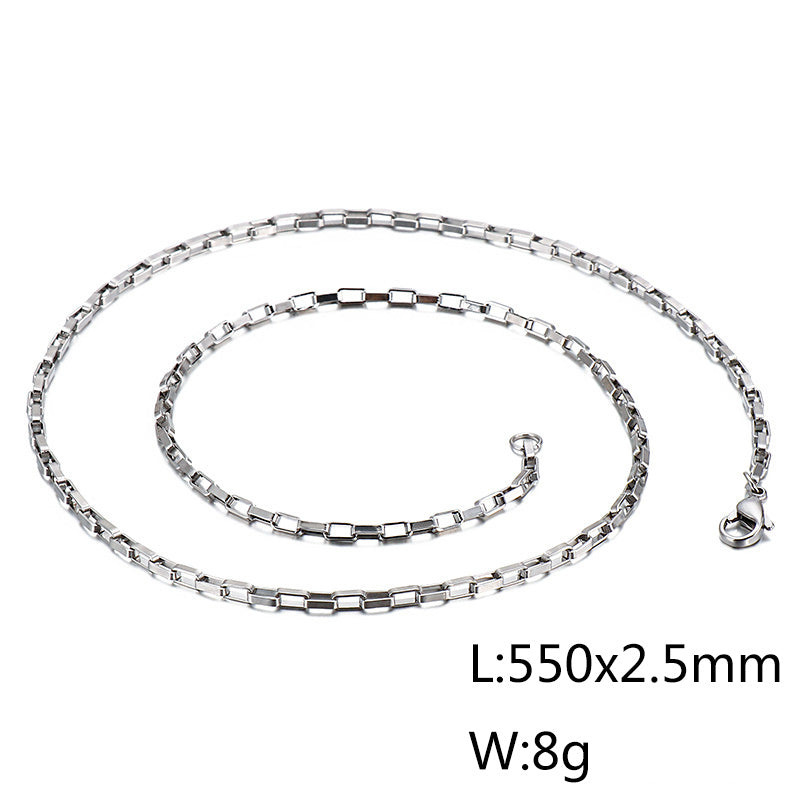 Wholesale Simple Style Solid Color Titanium Steel Plating Chain Gold Plated Necklace