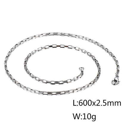 Wholesale Simple Style Solid Color Titanium Steel Plating Chain Gold Plated Necklace