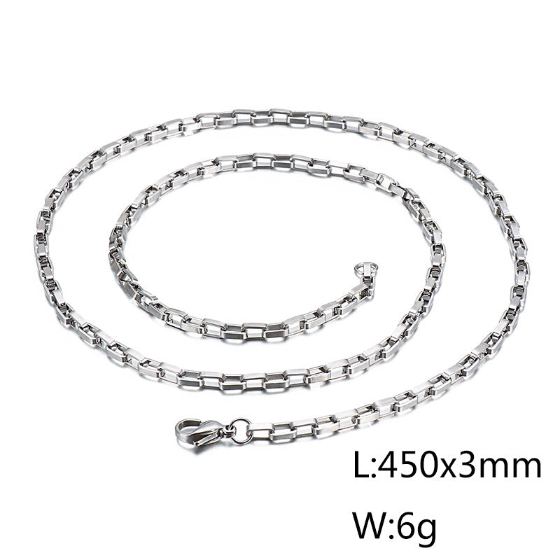 Wholesale Simple Style Solid Color Titanium Steel Plating Chain Gold Plated Necklace