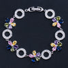 Elegant Lady Flower Copper Plating Inlay Zircon White Gold Plated Rhodium Plated Bracelets